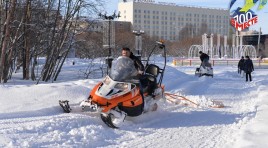 Лыжня по центру Мурманска